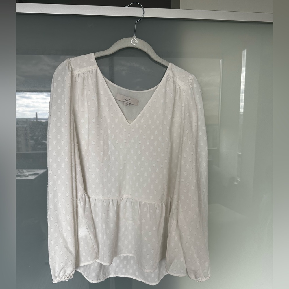 Loft white blouse medium